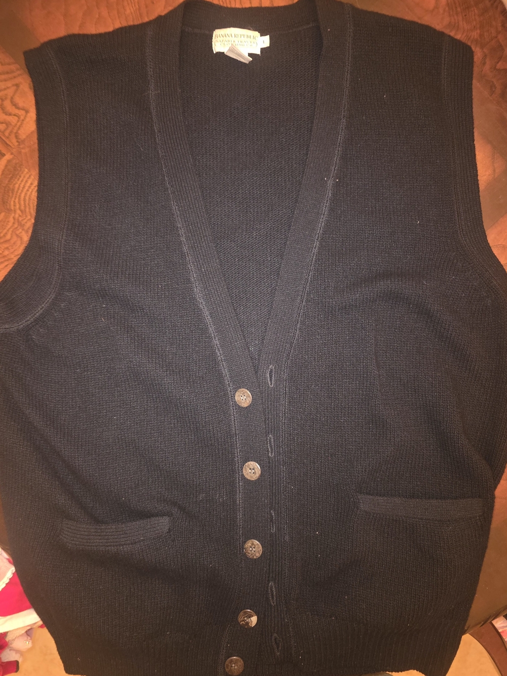 Banana Republic Men's Navy Button Knit Vest